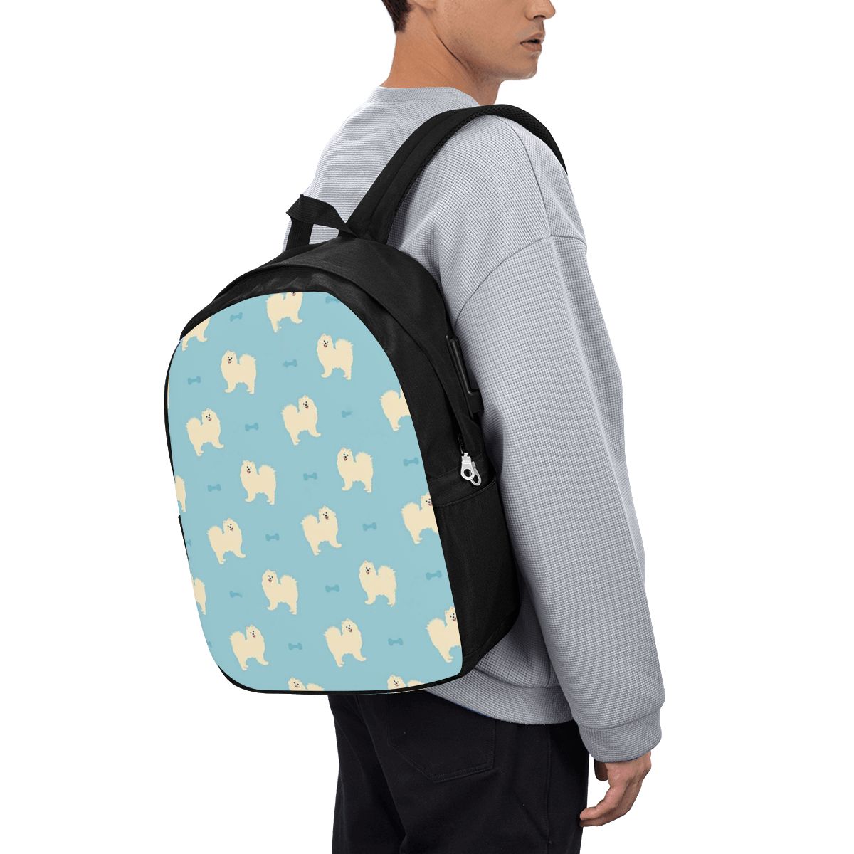 Women'S Bag - Samoyed Dog Backpack Travel Notebook Bag