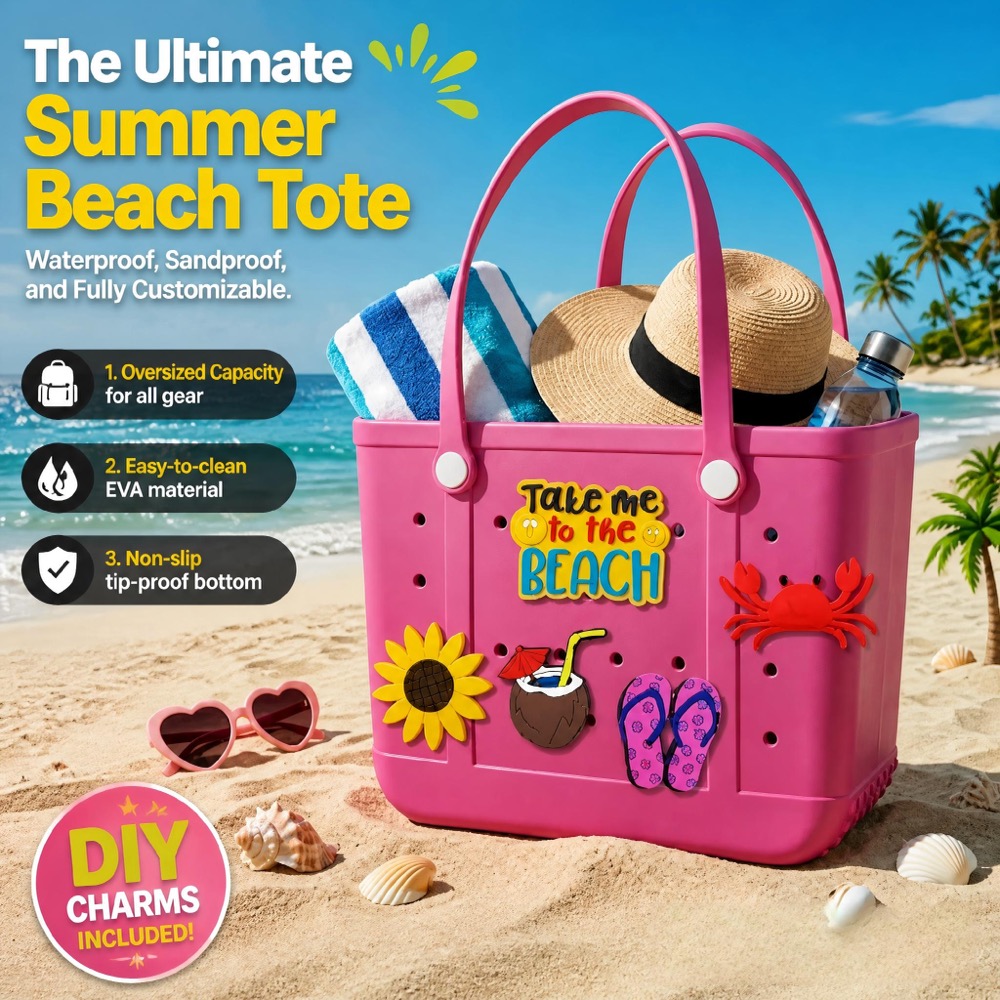 Women Bags Gift - Ladies Oversized Rubber Beach Bag Handbag,