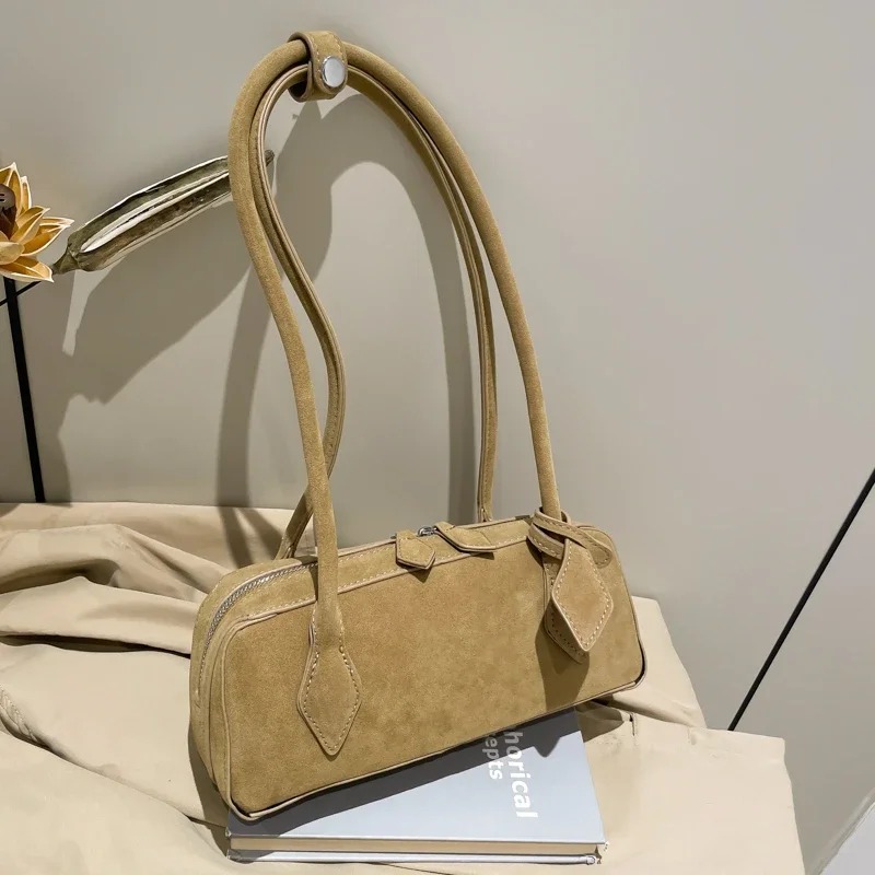 Faux Suede Zipper Solid Color  - đánh giá và giá Women Bags Discount