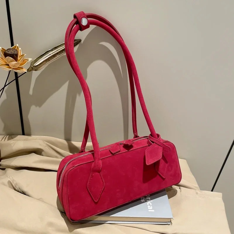 Faux Suede Zipper Solid Color  - đánh giá và giá Women Bags Discount