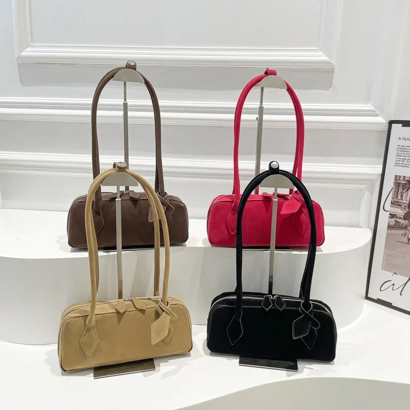 Faux Suede Zipper Solid Color  - đánh giá và giá Women Bags Discount