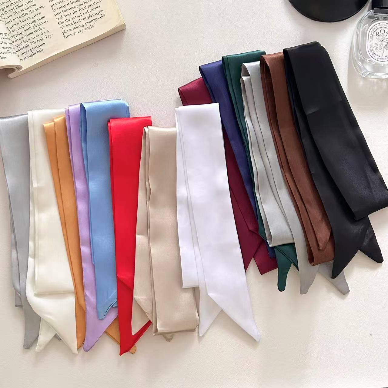 Skinny Satin Scarf Solid Premi - đánh giá và giá Women Bags For Office