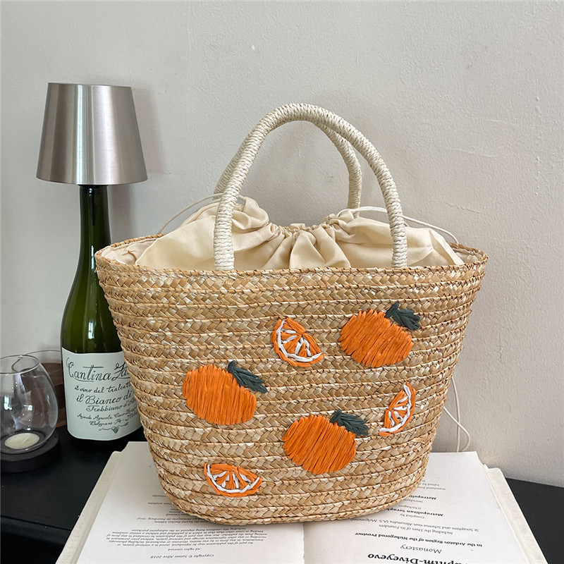 New Straw Fruit Embroidery Str - đánh giá và giá Women Bags Discount