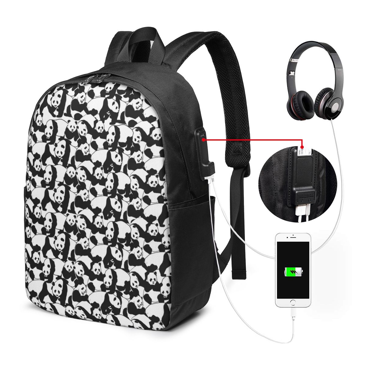 Panda Pattern Backpack Travel  - đánh giá và giá Women'S Bag